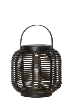 RUNDA Solcellslykta 15cm Svart