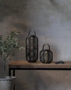 RUNDA Solcellslykta 15cm Svart