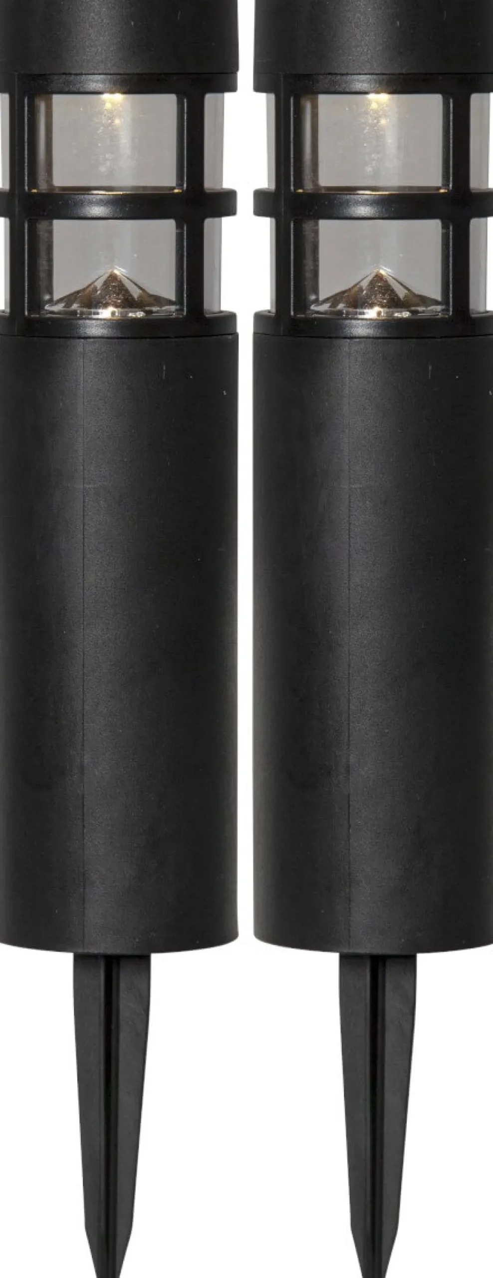 RUNDI Solcells-pollare 2-Pack 28cm Svart