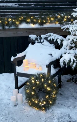 RUSSIAN PINE Krans 50cm 30LED IP44 Grön