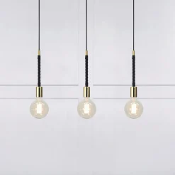 SADDLE Taklampa 3L 68cm Mässing/Svart