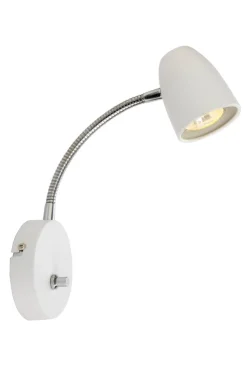 SANDNES Vägglampa 24cm Vit/Krom