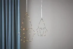 SANTA Tomtesiluett Batteri 20LED 37cm Svart