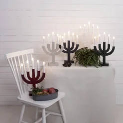 SELMA Träljusstake 25cm Elefantgrå