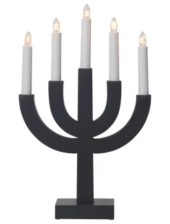 SELMA Träljusstake 25cm Grafitgrå