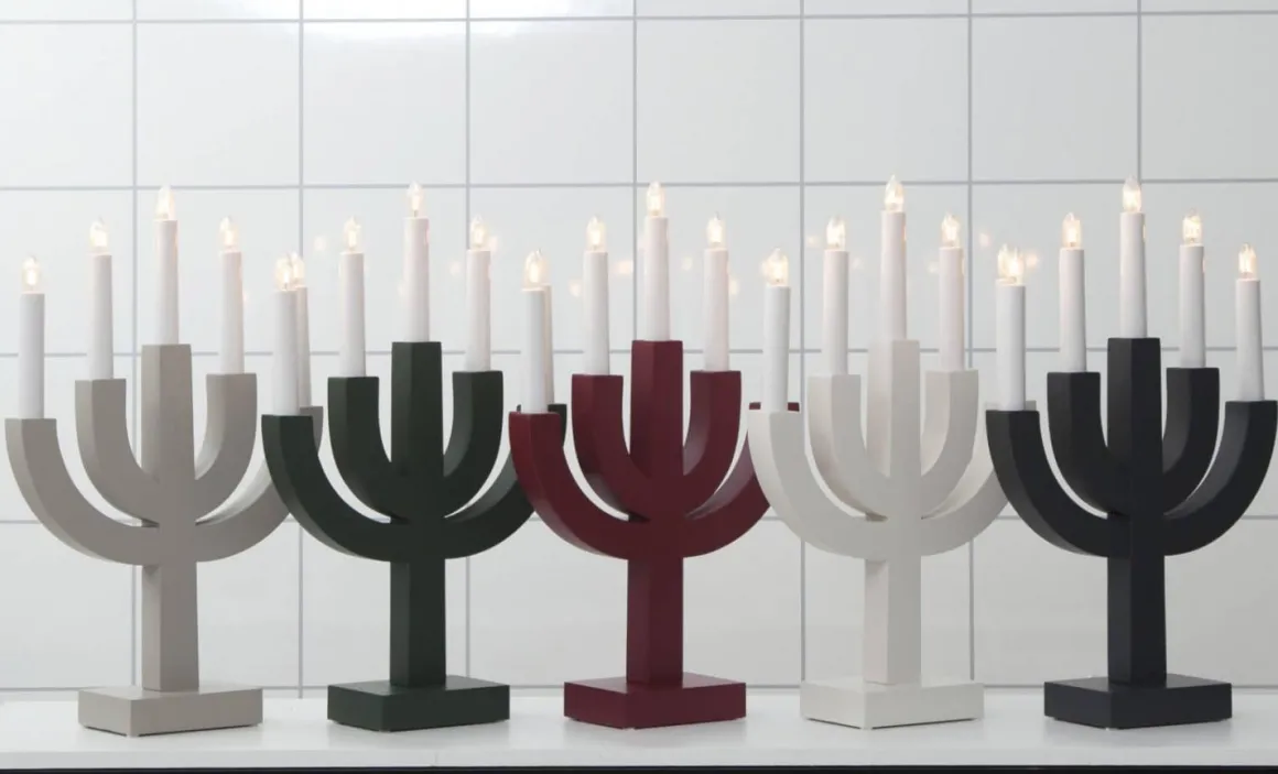 SELMA Träljusstake 25cm Vit