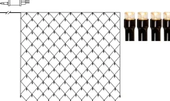 SHINY Ljusnät WARMWHITE 200L 3*3m Svart/Varmvit