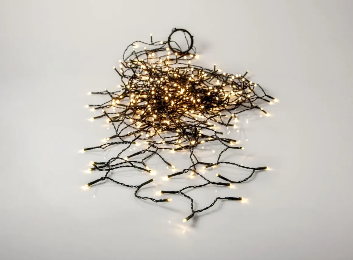 SHINY WARMWHITE Julgransbelysning 200cm 360LED Varmvit/Grön IP44