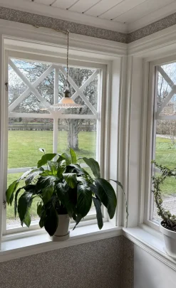 SILVIA Fönsterlampa 21,5 cm Antik/Opalvit