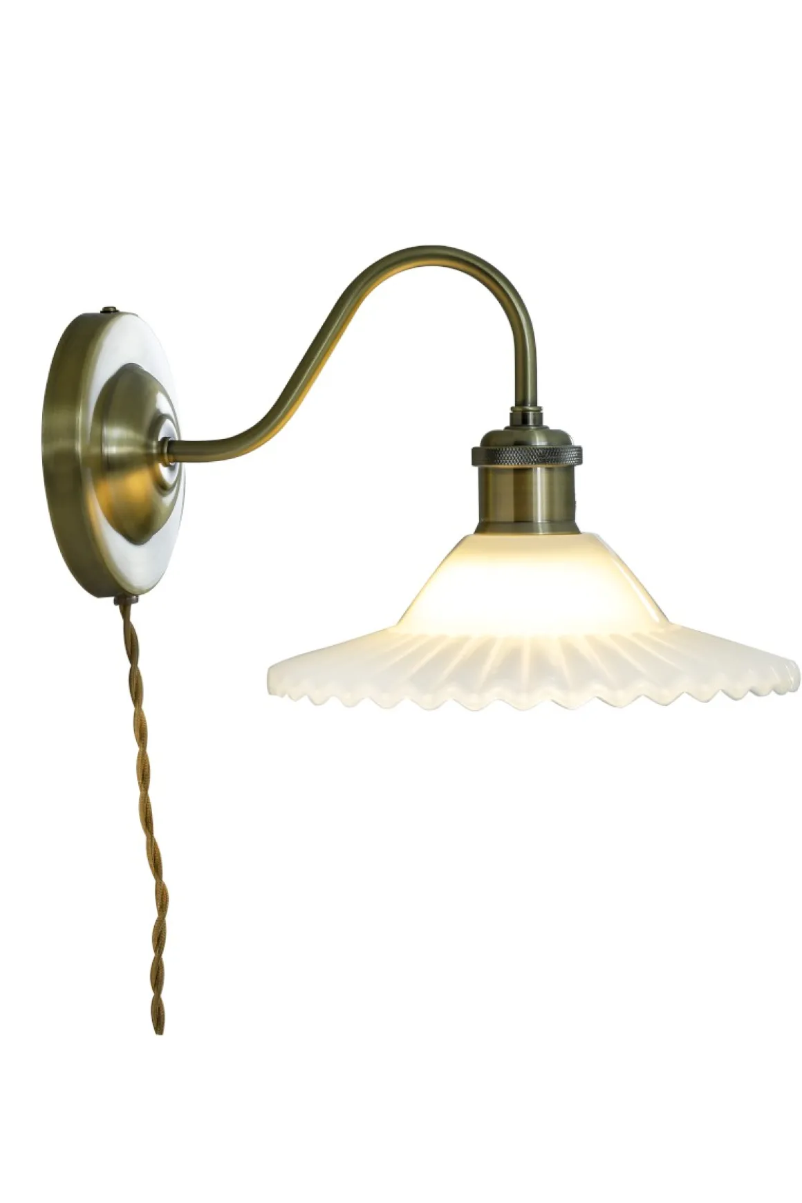 SILVIA Vägglampa 29cm Antik/Opalvit