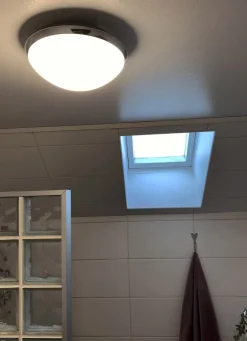 SIRACUSA LED-Plafond Bad 28,4cm Krom/Vit IP44