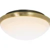 SIRACUSA LED-Plafond Bad 25cm Matt Mässing/Opalvit IP44