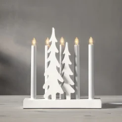 SKOG Ljusstake 5L 27cm LED Vit