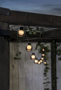 SMOKY Solcells-ljusslinga 10L 2,7m Rökfärgad