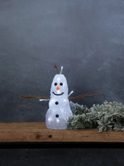 Snögubbe 20 cm Crystaline Dekorationsfigur Vit