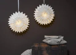 SNOW Pappersstjärna 50cm Vit/Guldprickar