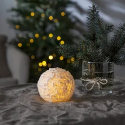 SNOWBALL LED-Blockljus Batteri 10cm Vit