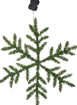 SNOWFLAKE Krans Batteri 63cm 42LED Grön IP44