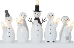 SNOWMAN Ljusstake 5L 33cm Vit