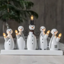 SNOWMAN Ljusstake 5L 33cm Vit