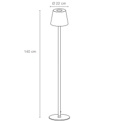 SOFY Golvlampa Utomhus 140cm IP65 Grå
