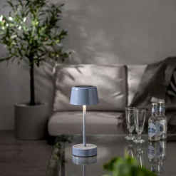 SOLEI Solcellslykta/USB 26,5cm Blå