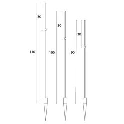 STIX Trädgårdsbelysning 110,100,90cm 12V IP44