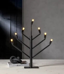 Stockholm Ljusstake 7L 65cm Svart