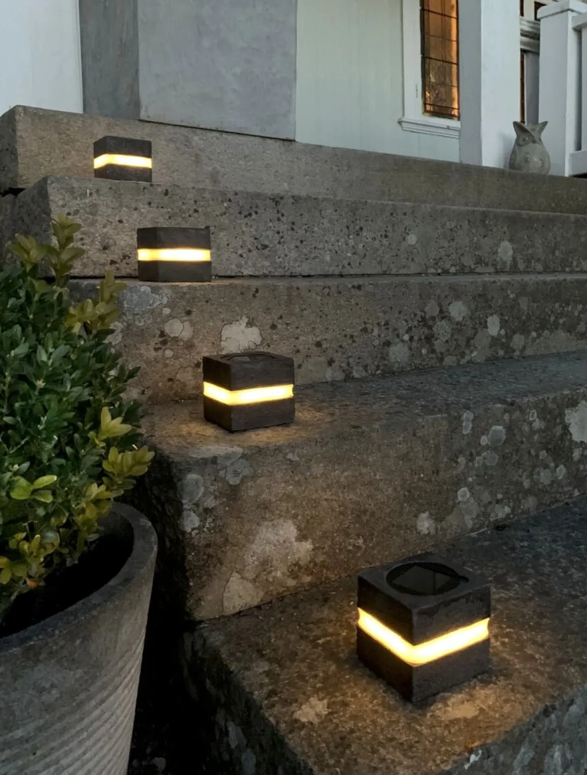 STONECUBE Solcellsdekoration 2-pack 8,5cm Grå