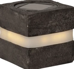 STONECUBE Solcellsdekoration 2-pack 8,5cm Grå