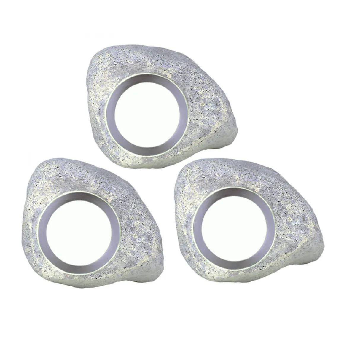 STONELIGHT 3-Pack Dekorationssten 10cm Grå 12V IP44