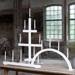 STORM Träljusstake 118cm Vit