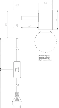 STRICT Vägglampa 13,5cm Matt Mässing