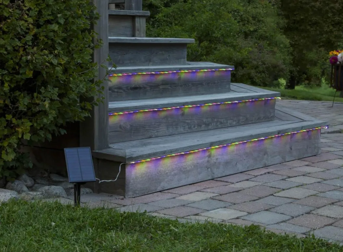 STRIP LIGHT Solcellsslinga 5m Flerfärgad