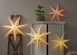 STRIPE Pappersstjärna 77cm Grön/Vit