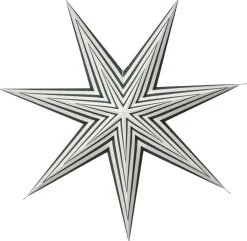 STRIPE Pappersstjärna 60cm Grön/Vit