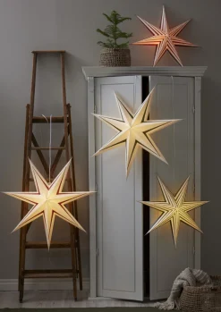 STRIPE Pappersstjärna 60cm Grön/Vit