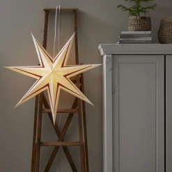 STRIPE Pappersstjärna 77cm Röd/Vit