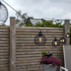 SUNLIGHT - 8 LIGHT Solcells-ljusslinga 700cm Svart