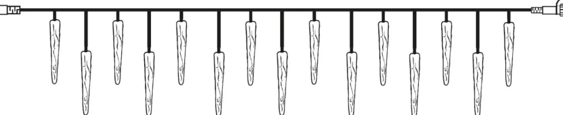 SYSTEM DECOR EXTRA Istappsslinga 5m 50LED Varmvit/Svart IP44