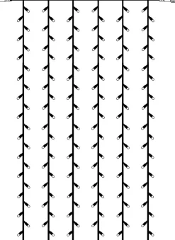 SYSTEM LED EXTRA Ljusgardin 2m 102LED Kallvit/Svart IP44