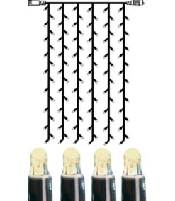 SYSTEM LED EXTRA Ljusgardin 2m 102LED Varmvit/Svart IP44