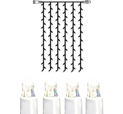 System LED Ljusgardin Extra 1x2m Kallvit/Vit