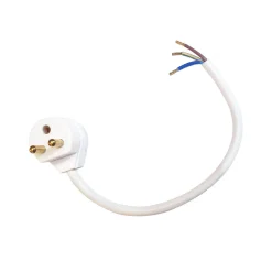 TAKKONTAKT Klass 1 Jordad 19cm Kabel Vit Cottex