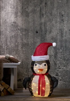 TECIDY Utomhusdekoration Pingvin Batteri 70cm Vit/Svart