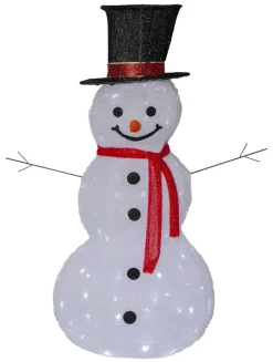 TECIDY Utomhusdekoration Snögubbe 1,2m Vit/Svart