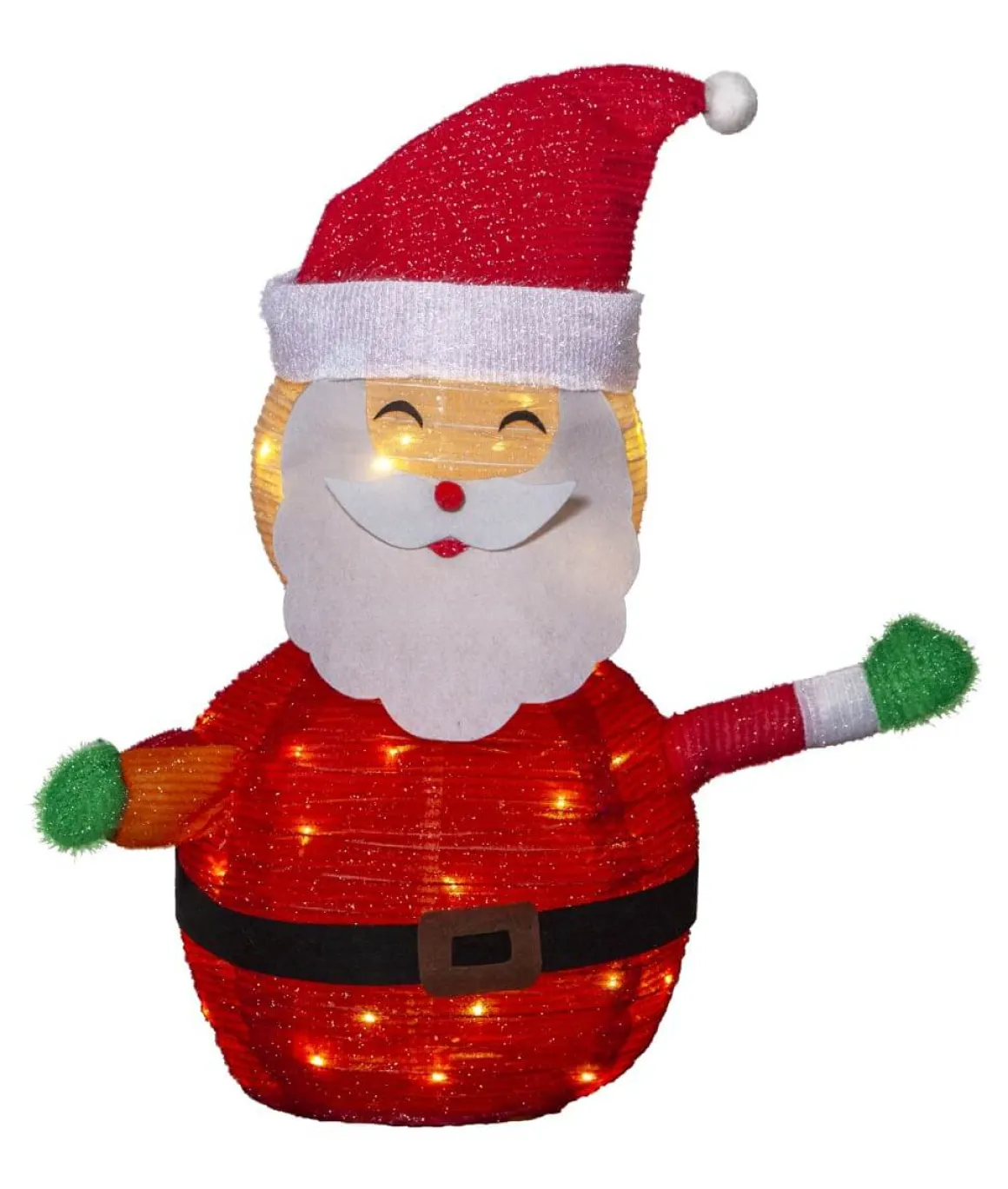 TECIDY Utomhusdekoration Tomte Batteri 70cm Vit/Röd