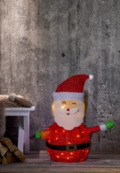 TECIDY Utomhusdekoration Tomte Batteri 70cm Vit/Röd