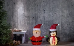 TECIDY Utomhusdekoration Tomte Batteri 70cm Vit/Röd