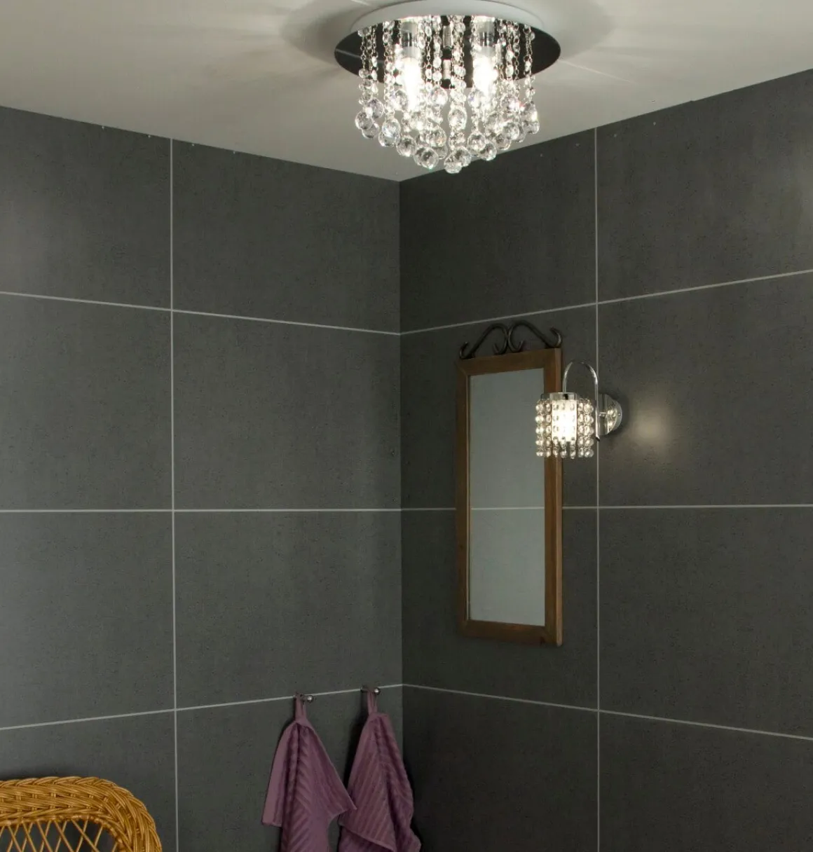 TERESA Plafond Bad 36cm Krom/Klar IP44